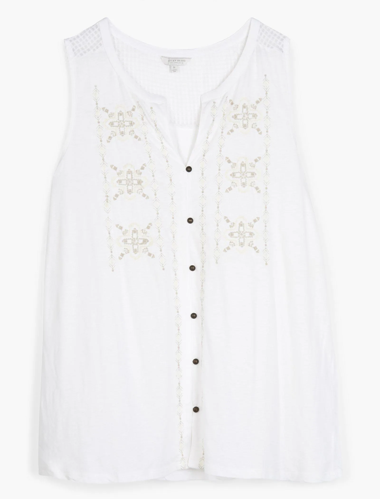 Lucky Brand Débardeur Brodé Blanc Éclatant Lucky Brand