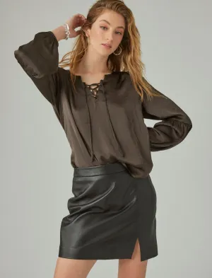 Lucky Brand Blouse à manches longues avec lacets Raven Lucky Brand