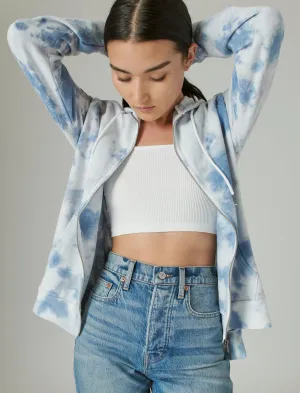 Lucky Brand Tunique à Zip Raglan Easy Street Gris Tie Dye Lucky Brand