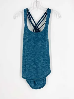 Lululemon Athletica Taille 4 Haut sans manches à croisement avec motifs vert d'eau/gris