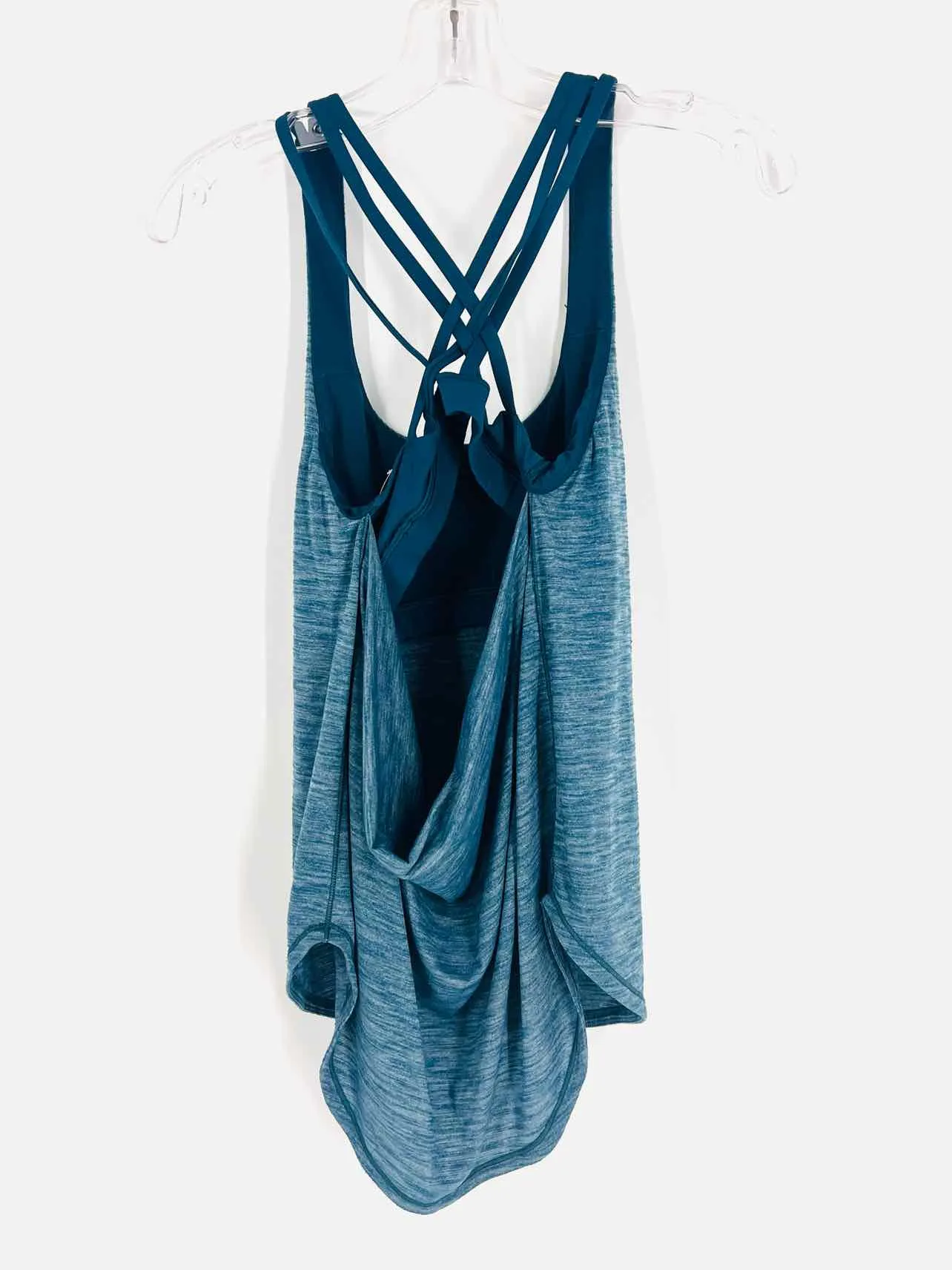 Lululemon Athletica Taille 4 Haut sans manches à croisement avec motifs vert d'eau/gris