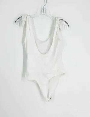 Bodysuit uni blanc avec nœud taille S de LuLu