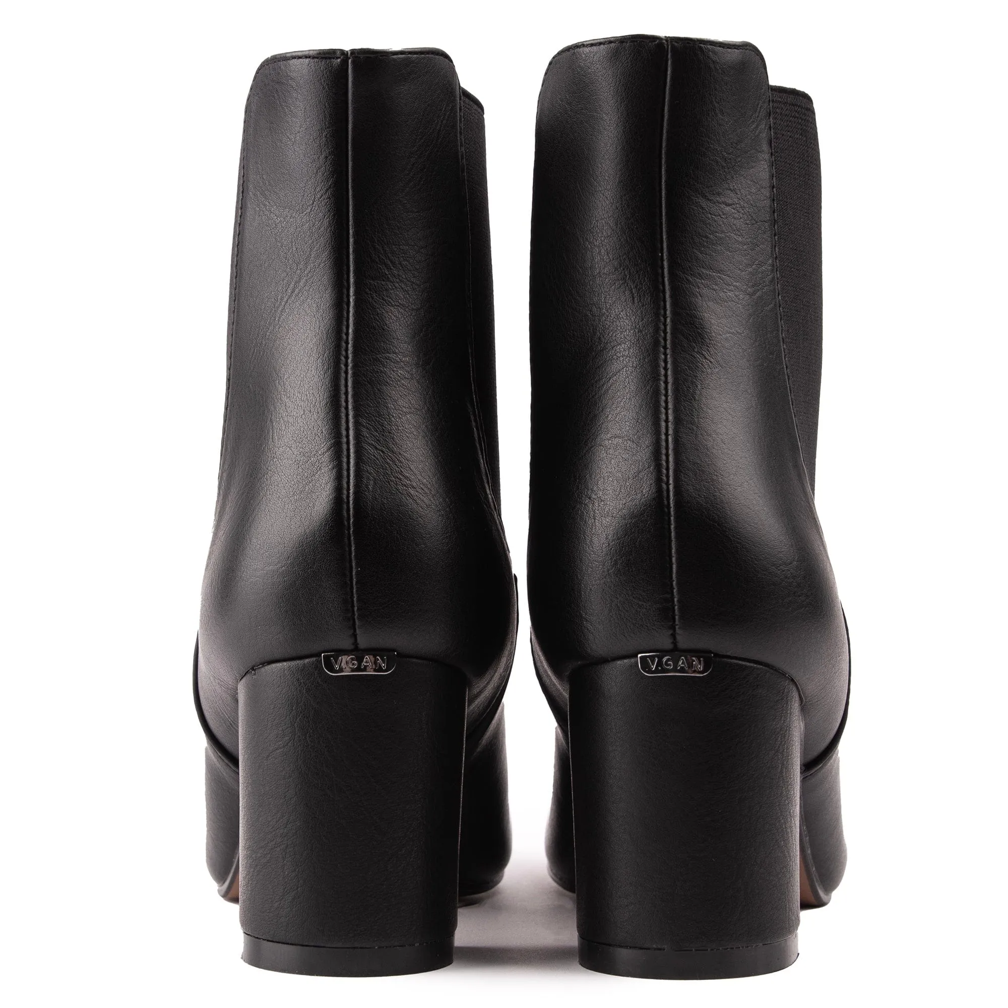 Bottes Chelsea en simili-cuir végan pour femmes Lychee | Noir
