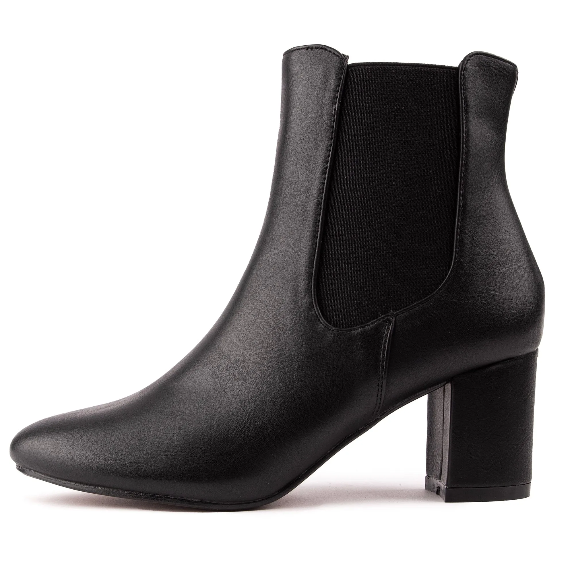 Bottes Chelsea en simili-cuir végan pour femmes Lychee | Noir