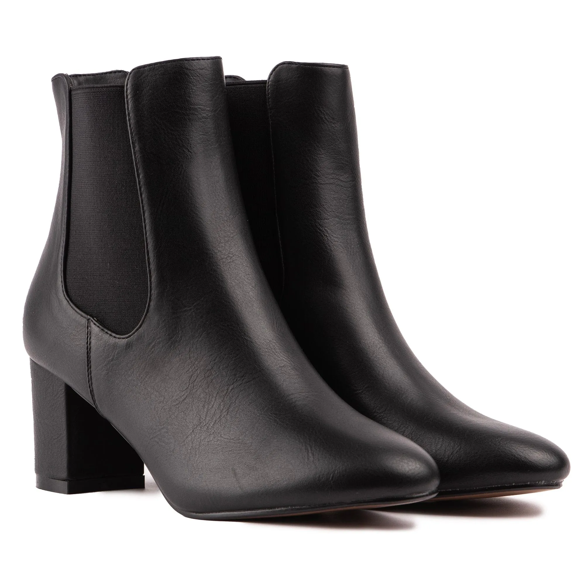 Bottes Chelsea en simili-cuir végan pour femmes Lychee | Noir