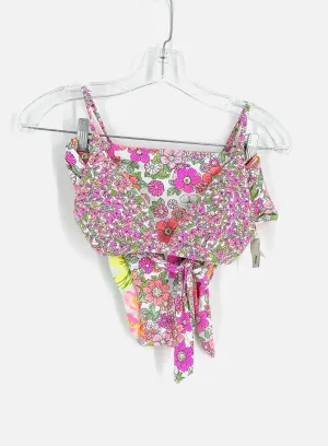 Maaji Taille M/L Blanc/Multicolore Maillot de Bain Fleuri Réversible 2-Pièces