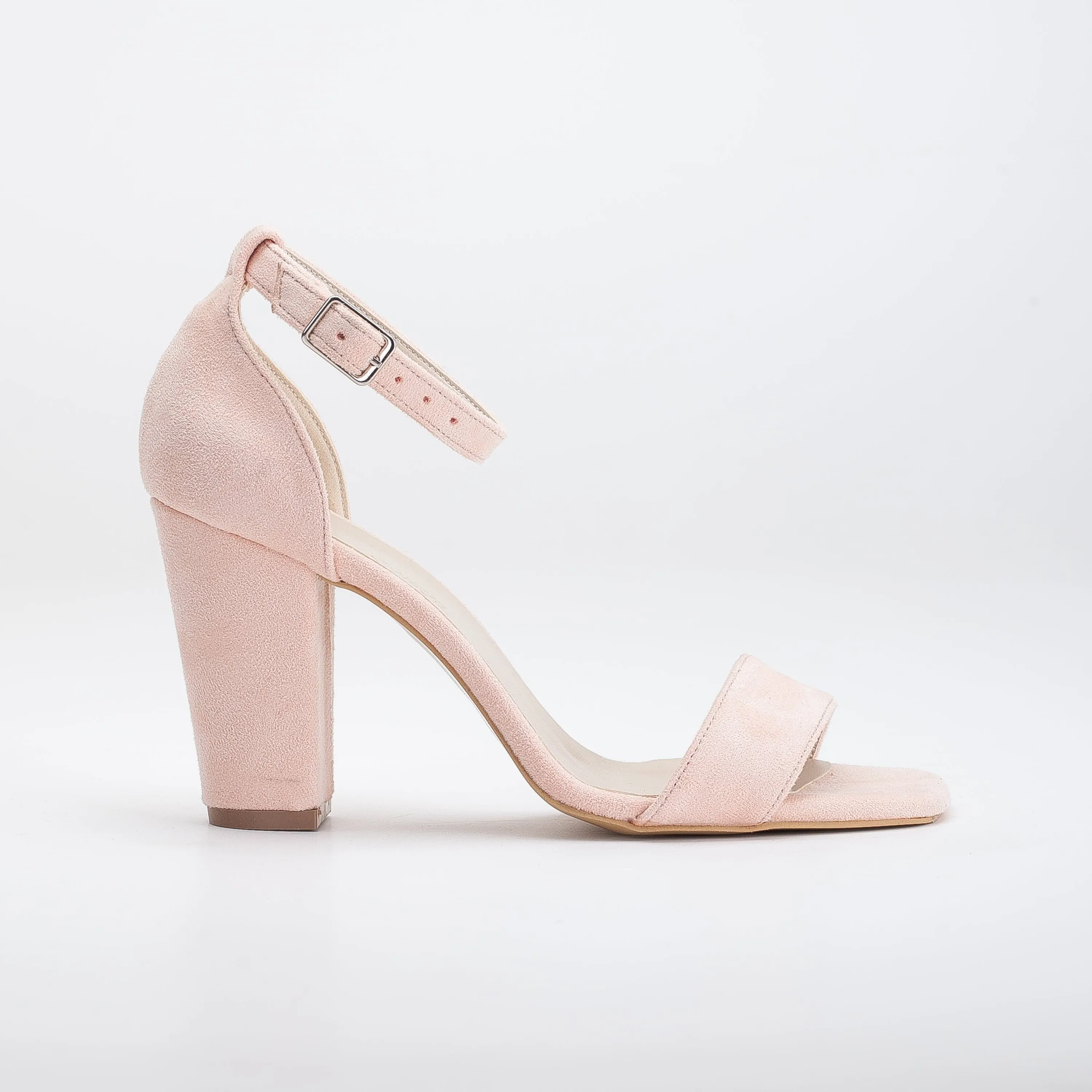 Sandales à talons Melissa en daim végan perlé | Corail