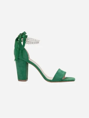 Sandales à talons Melissa en suédine vegan perle | Vert