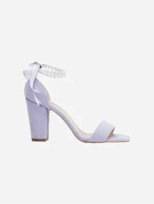 Sandales à talons Melissa en daim végan perlé | Lilas