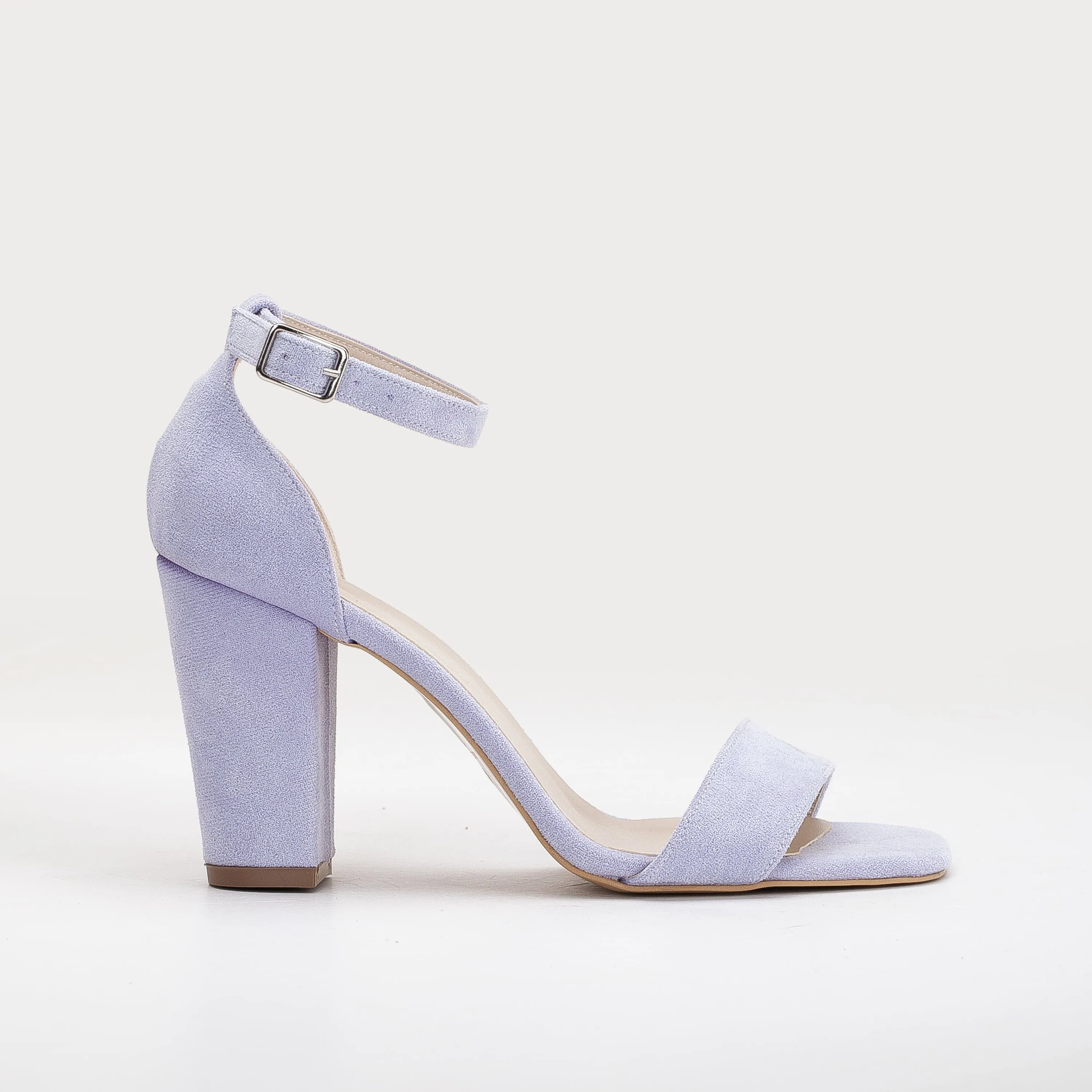 Sandales à talons Melissa en daim végan perlé | Lilas