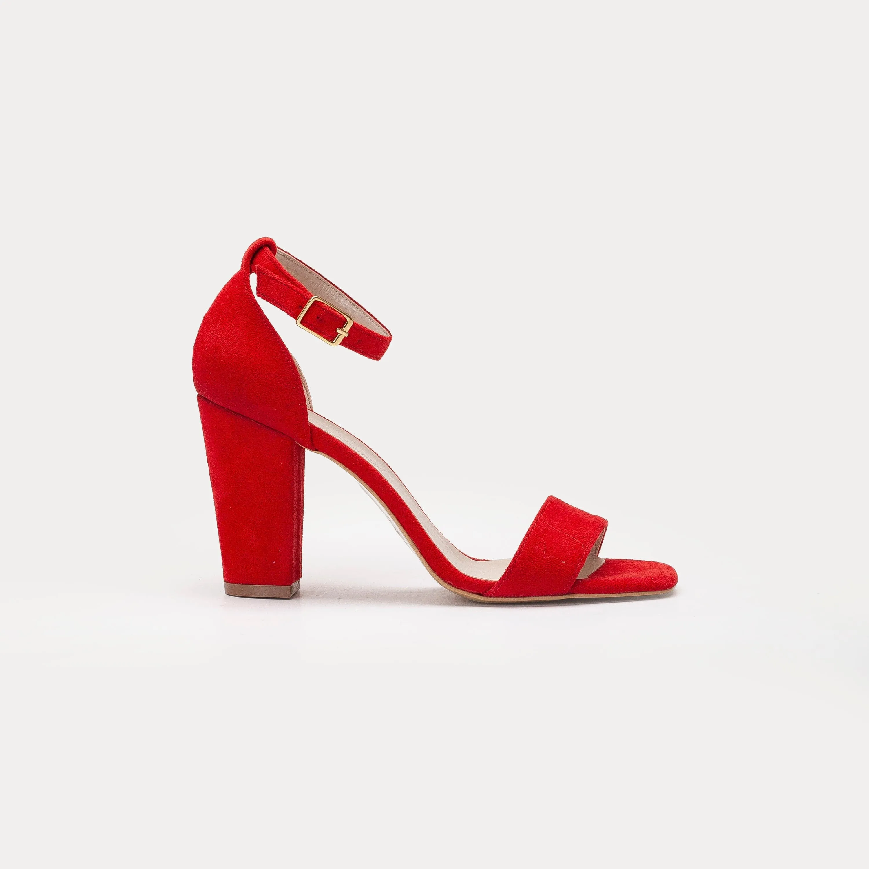 Sandales à talons Melissa en suédine vegan perle | Rouge