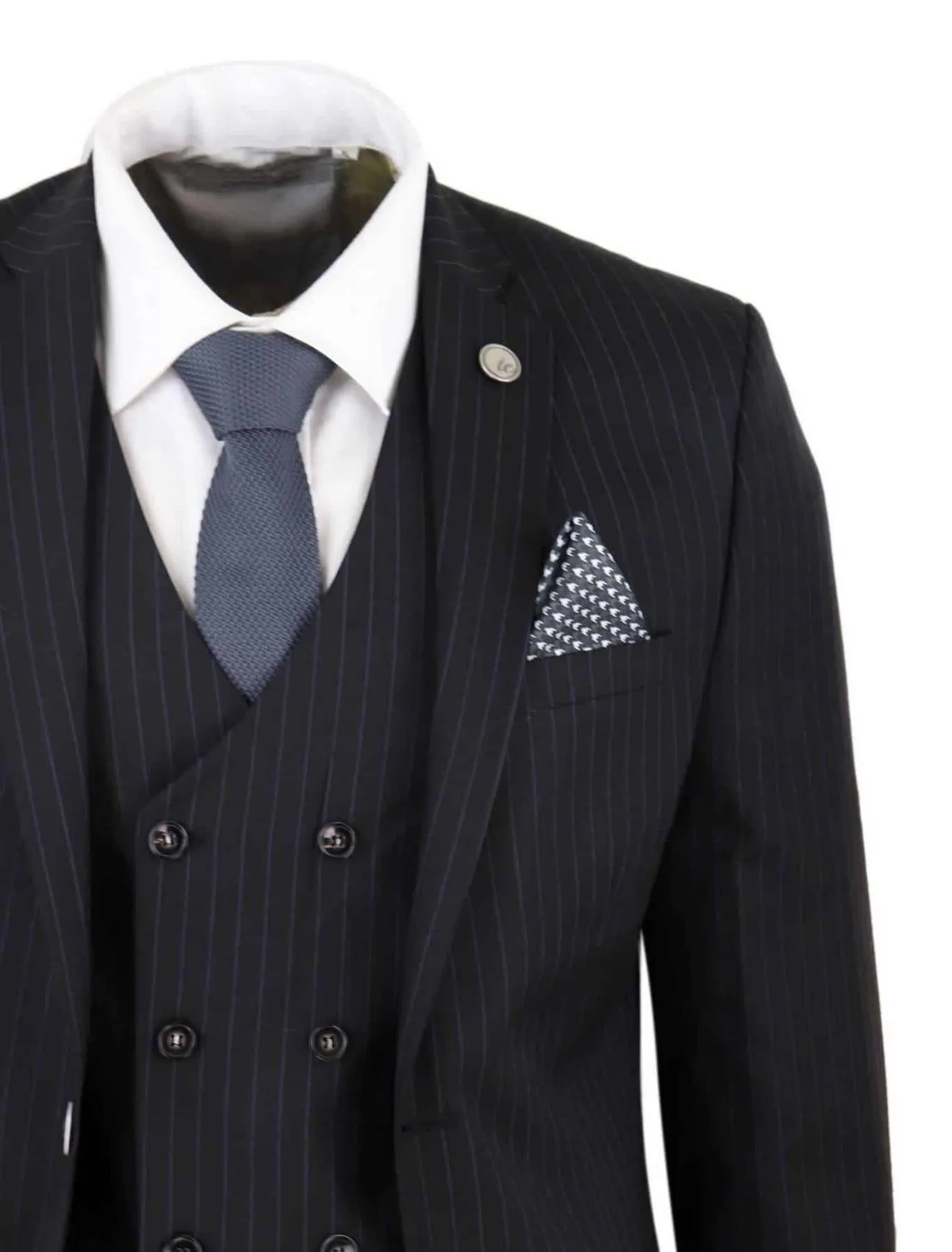 Costume Homme 3 Pièces Rayé Noir Rétro