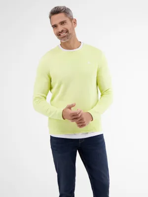 Pull brodé avec logo de marque pour homme, Jaune