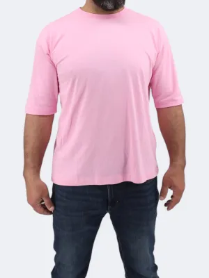 T-shirt Homme Brodé Logo de Marque, Rose
