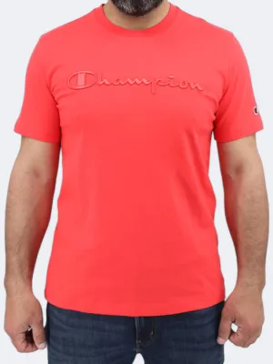 T-shirt Homme avec Logo de Marque Brodé, Rouge