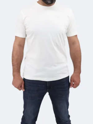 T-shirt Homme Brodé Logo de Marque, Blanc