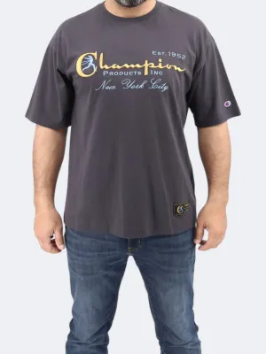 T-Shirt Brodé pour Hommes, Gris Foncé
