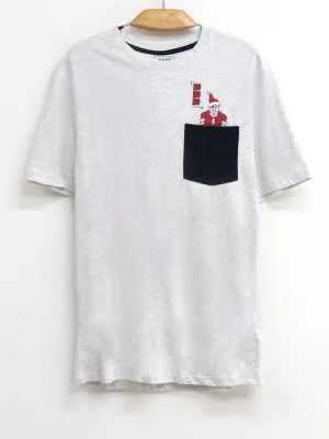 T-shirt de Noël pour hommes avec impression graphique, Gris clair