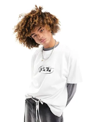 T-shirt graphique oversize pour homme, Blanc