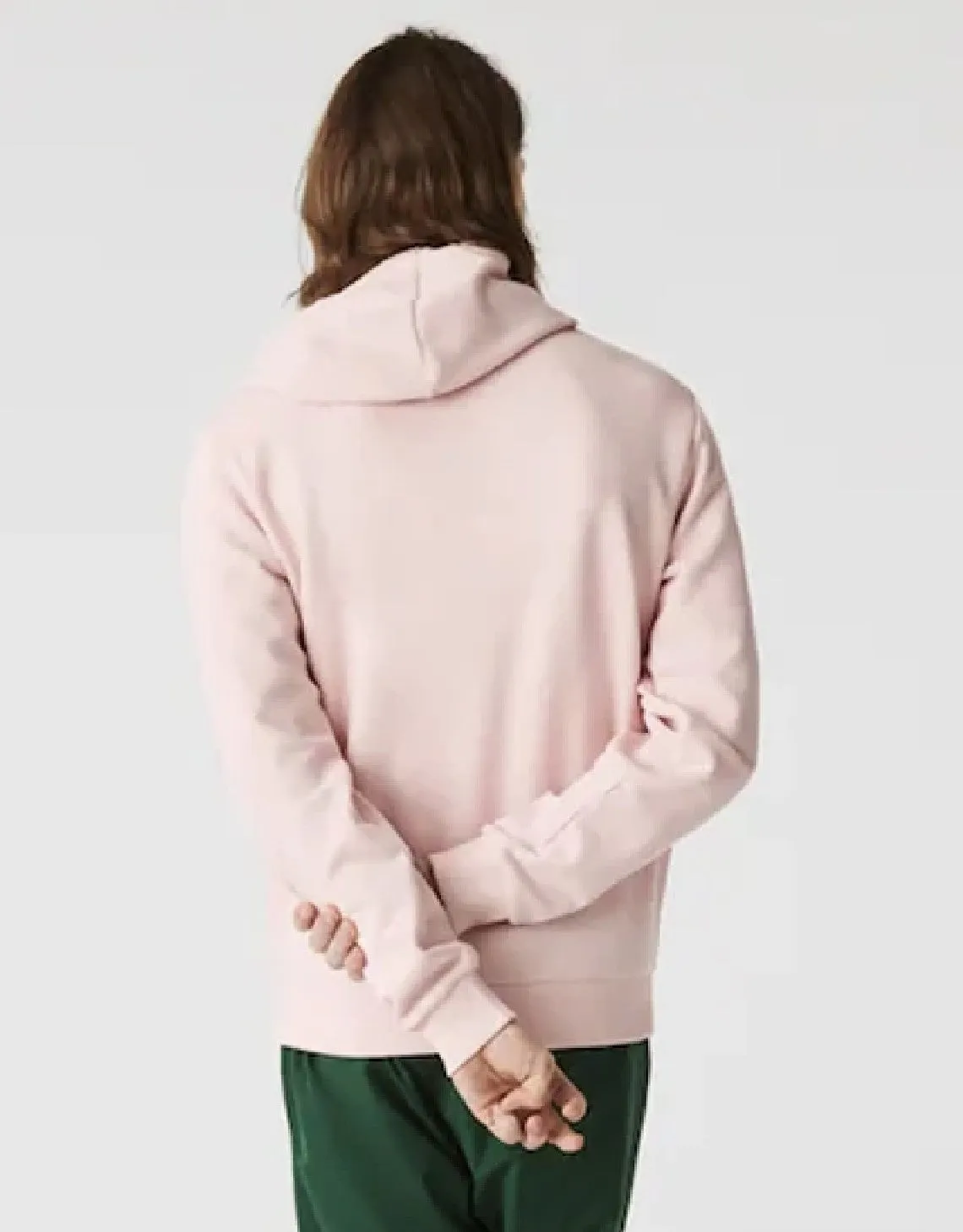 Pull à capuche brodé logo en piqué polaire rose clair pour hommes Patagonia