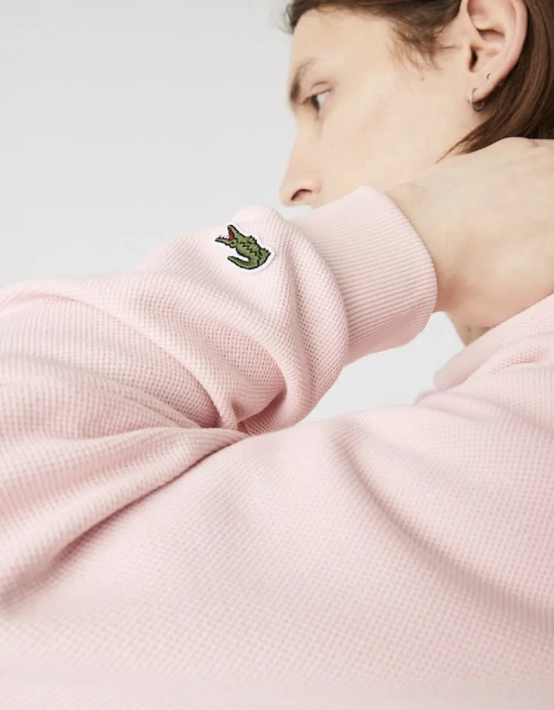 Pull à capuche brodé logo en piqué polaire rose clair pour hommes Patagonia