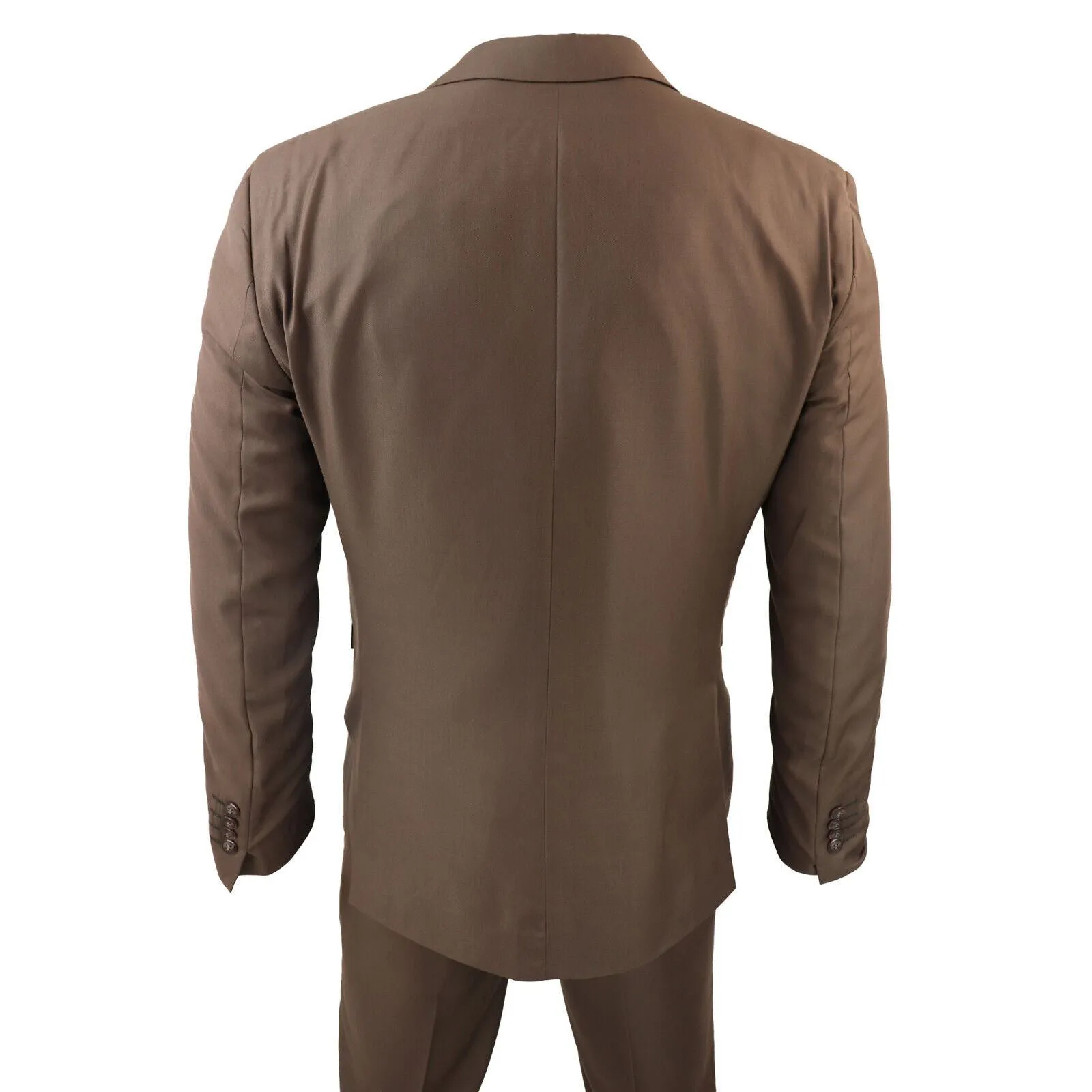 Costume 3 pièces classique uni marron IM1 pour homme