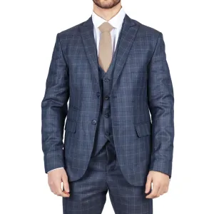 Costume 3 pièces classique uni bleu IM2 pour homme