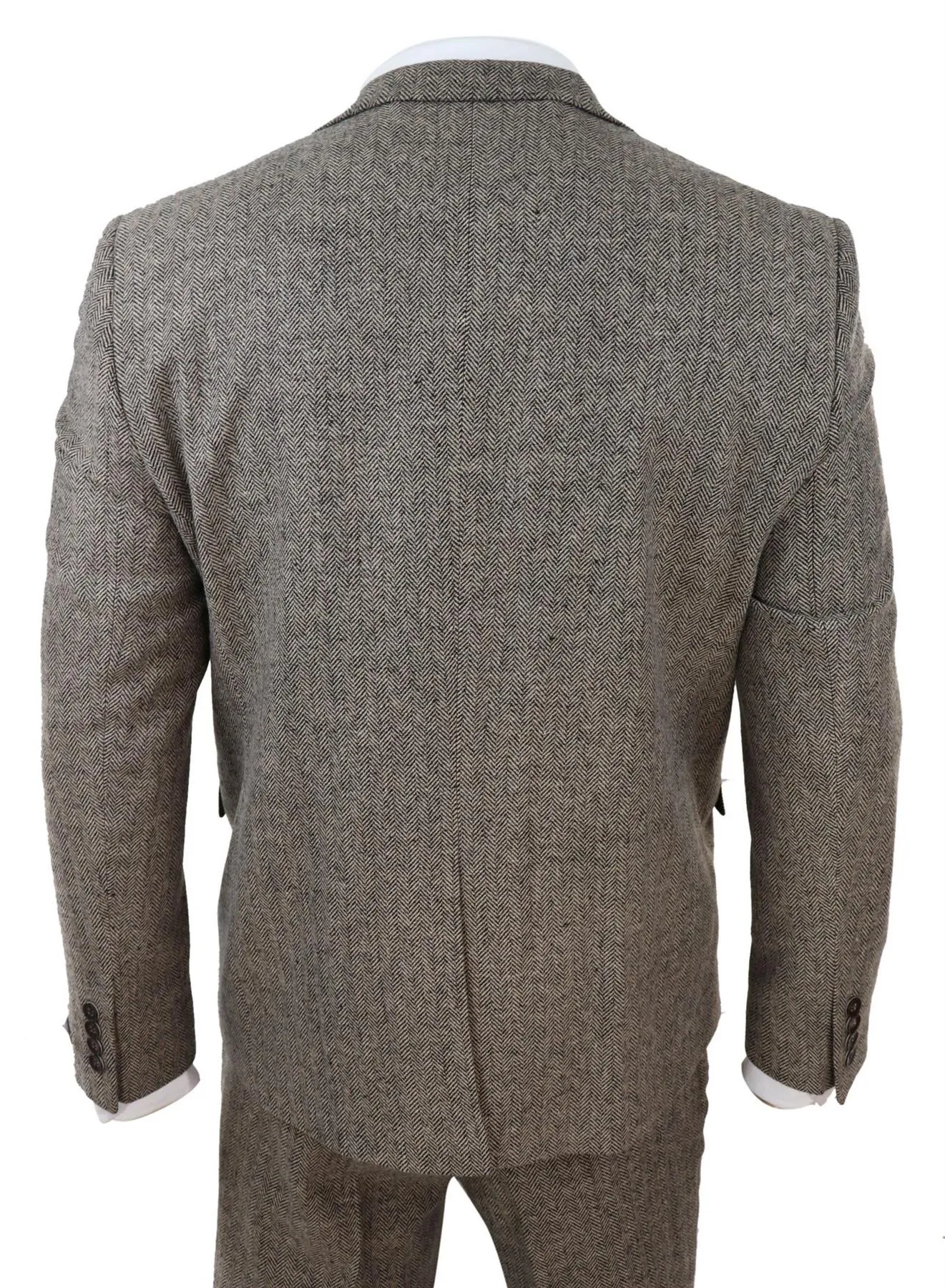 Costume trois pièces en tweed vintage marron chêne pour homme, à chevrons, style rétro des années 1920 Peaky Blinders