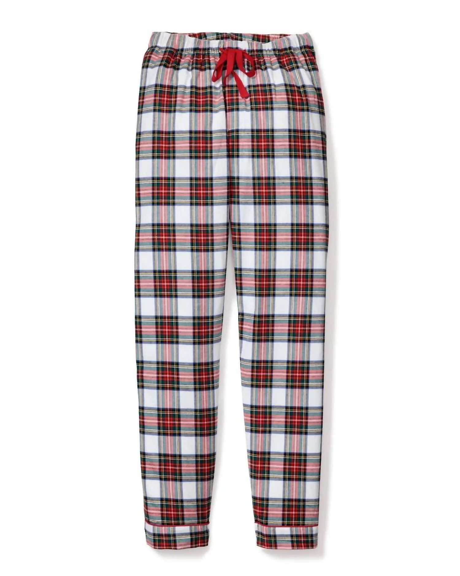 Pantalons en flanelle Balmoral à carreaux pour hommes en rouge et blanc