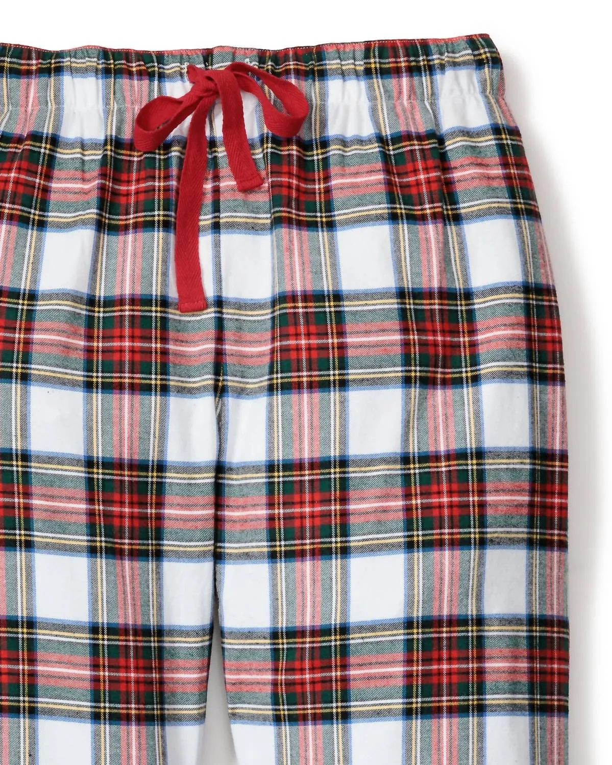 Pantalons en flanelle Balmoral à carreaux pour hommes en rouge et blanc