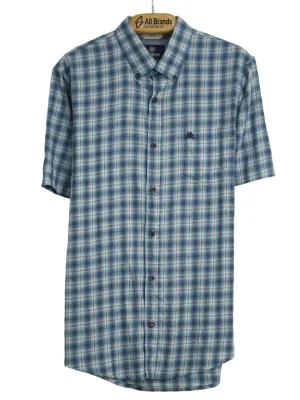 Chemise à carreaux pour homme, Bleu