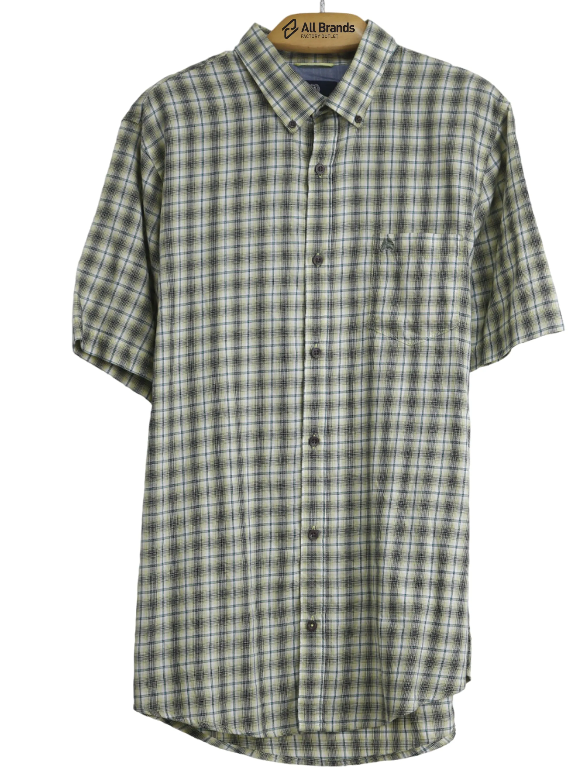 Chemise à carreaux pour homme, Jaune