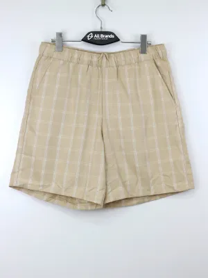 Short de plaid pour homme à cordon, beige