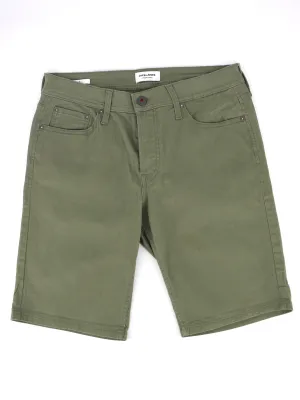 Short en denim uni pour hommes, Olive