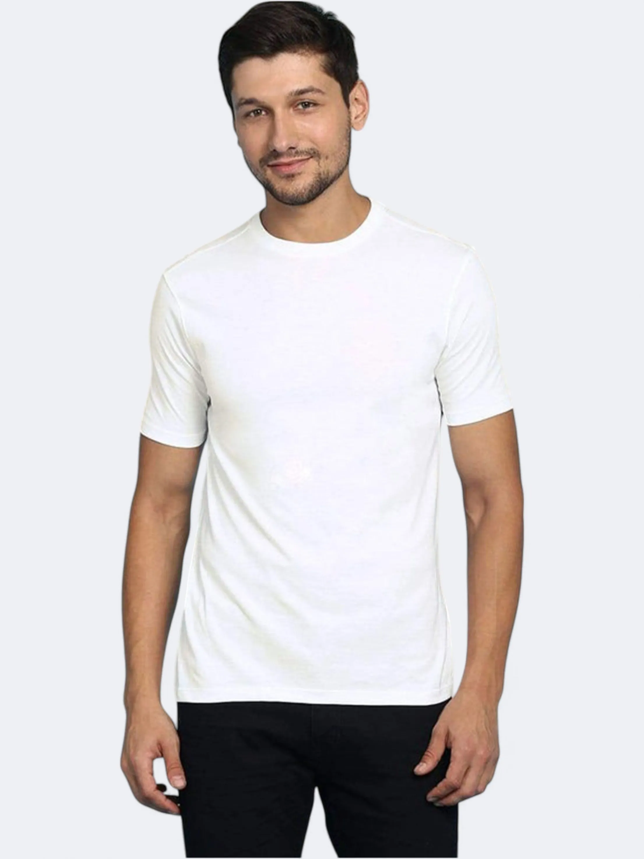 T-shirt uni pour homme, Blanc