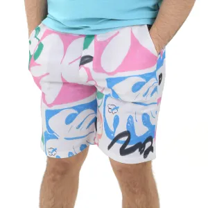 Short imprimé pour homme avec fermeture à boucle, Blanc