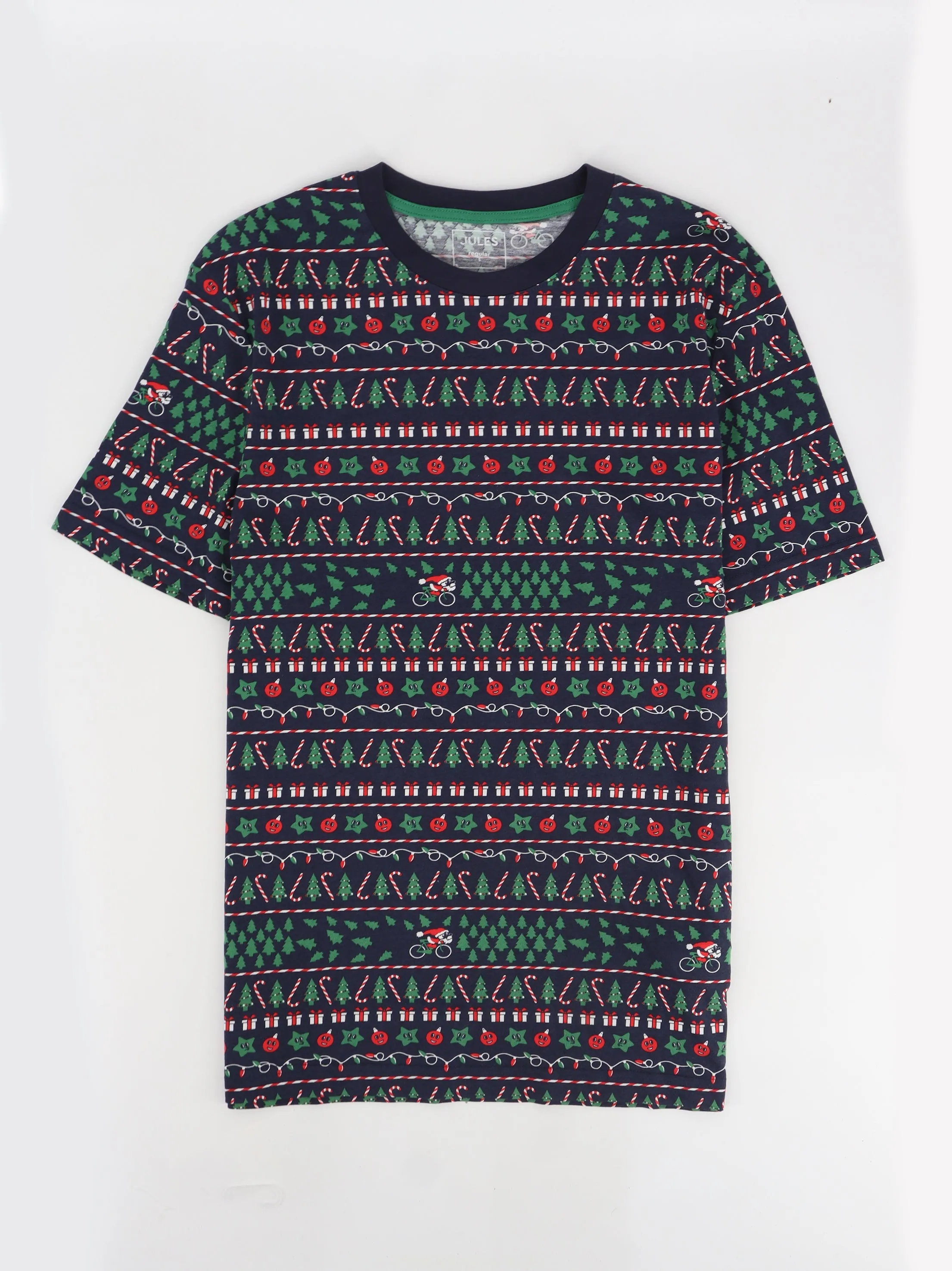 T-shirt imprimé de Noël pour homme, Marine