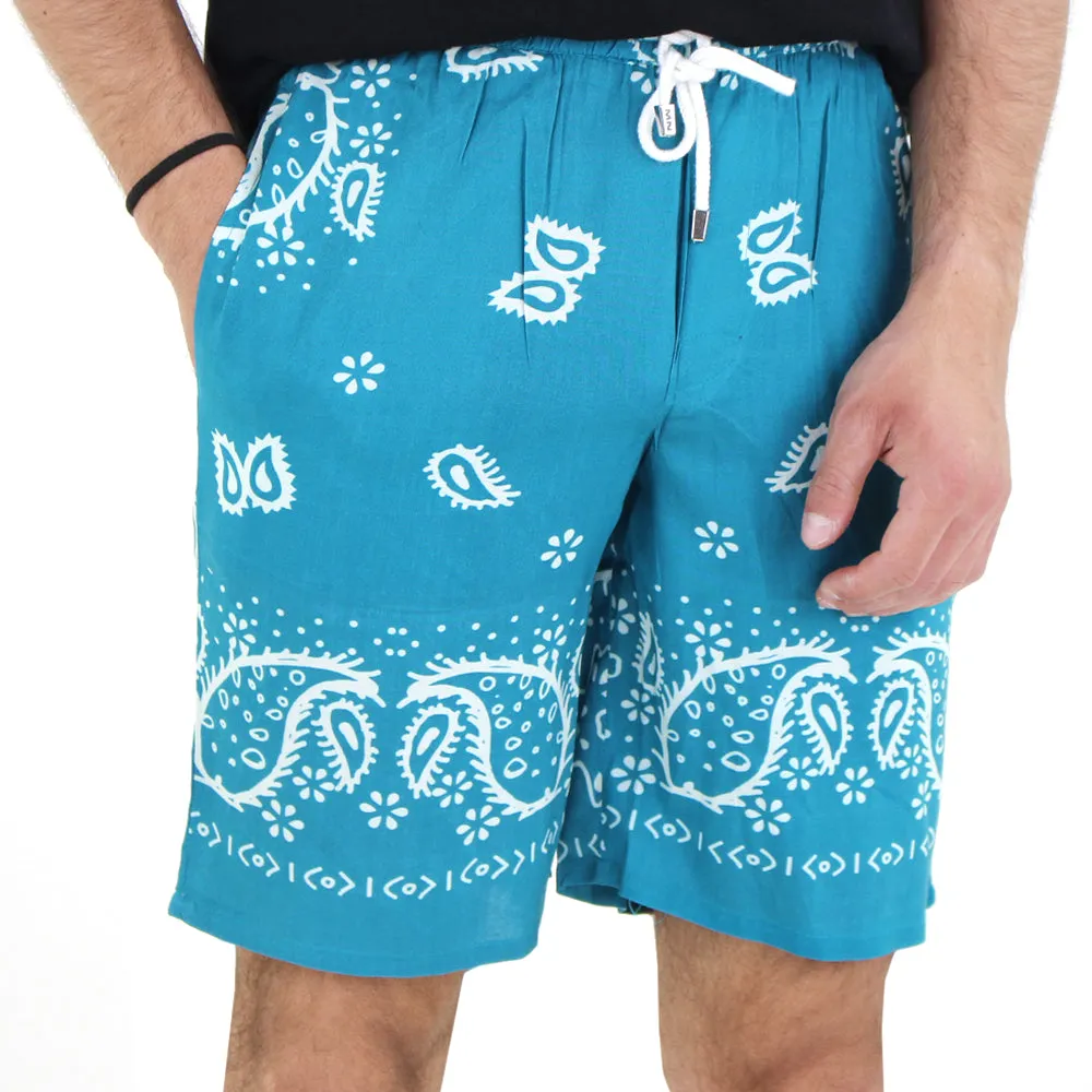 Short imprimé pour homme, Turquoise