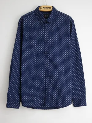 Chemise habillée à motifs aléatoires pour homme, Marine