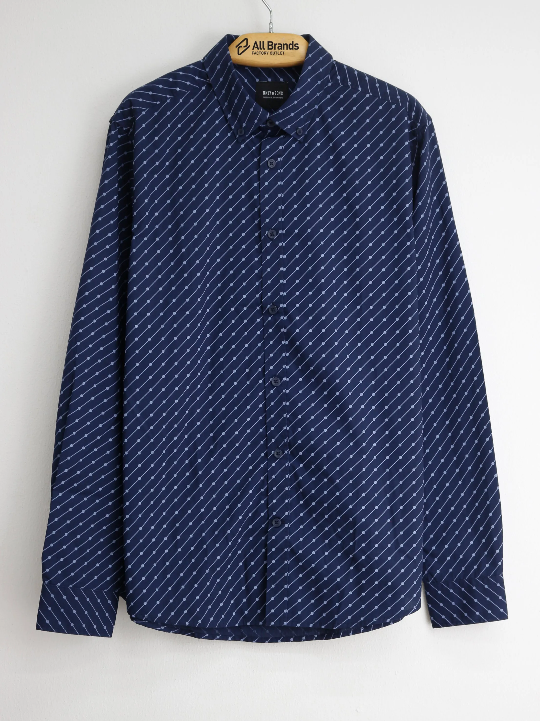 Chemise habillée à motifs aléatoires pour homme, Marine