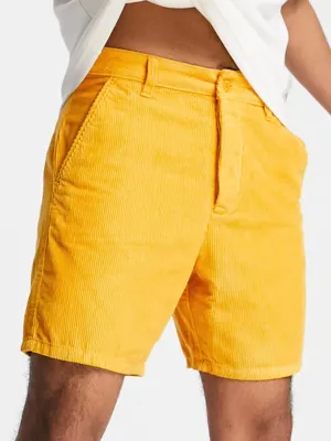 Short côtelé pour homme, Moutarde