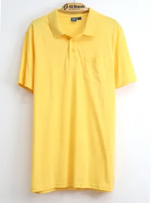 Polo à poche latérale pour homme, Jaune