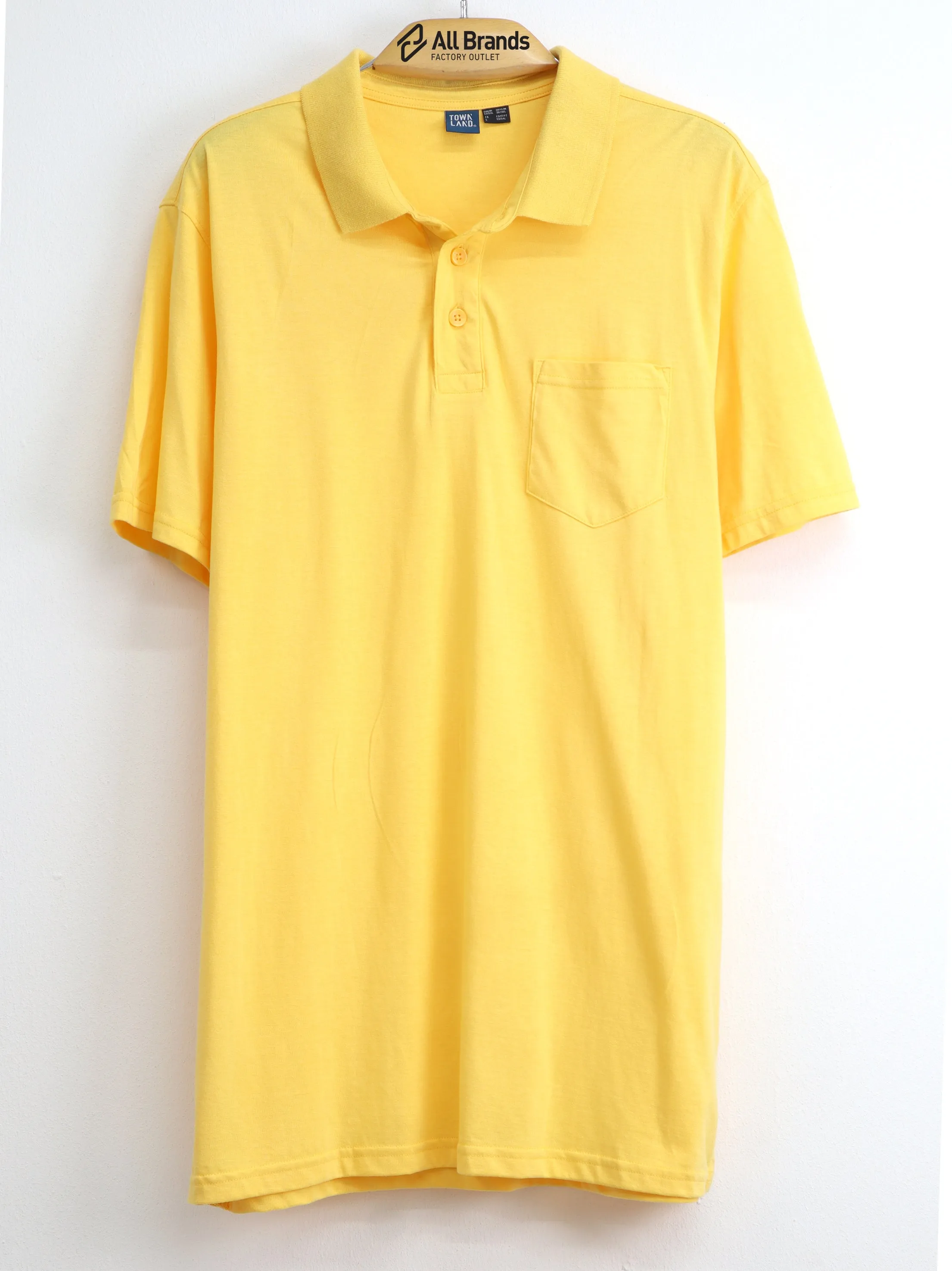 Polo à poche latérale pour homme, Jaune