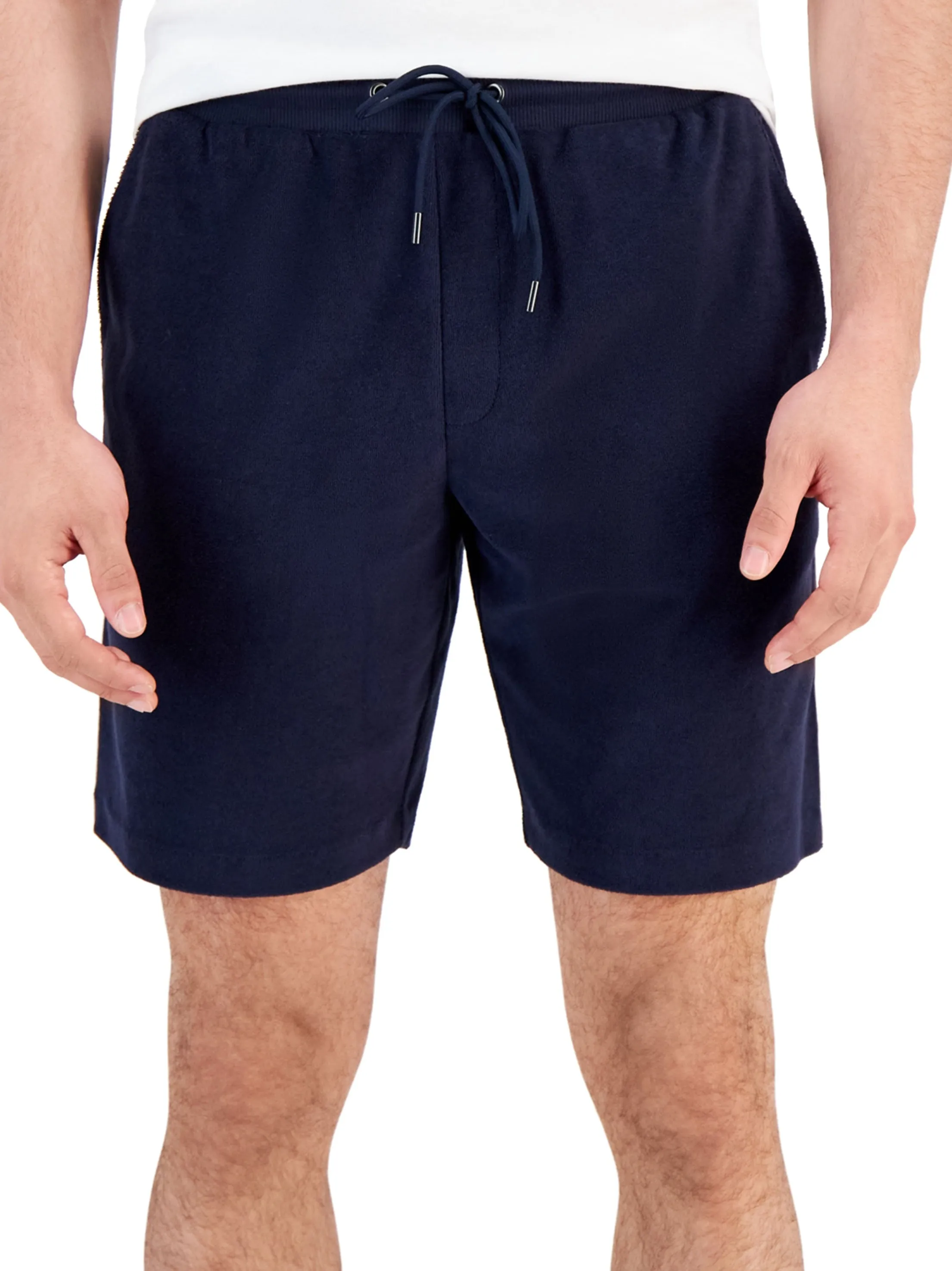 Short de sport à bandes latérales pour homme, Marine