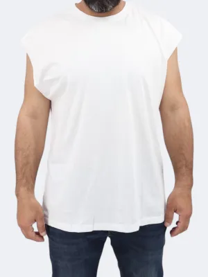 T-shirt sans manches pour homme, Blanc