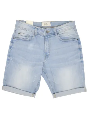 Short en denim lavé pour homme, Bleu clair