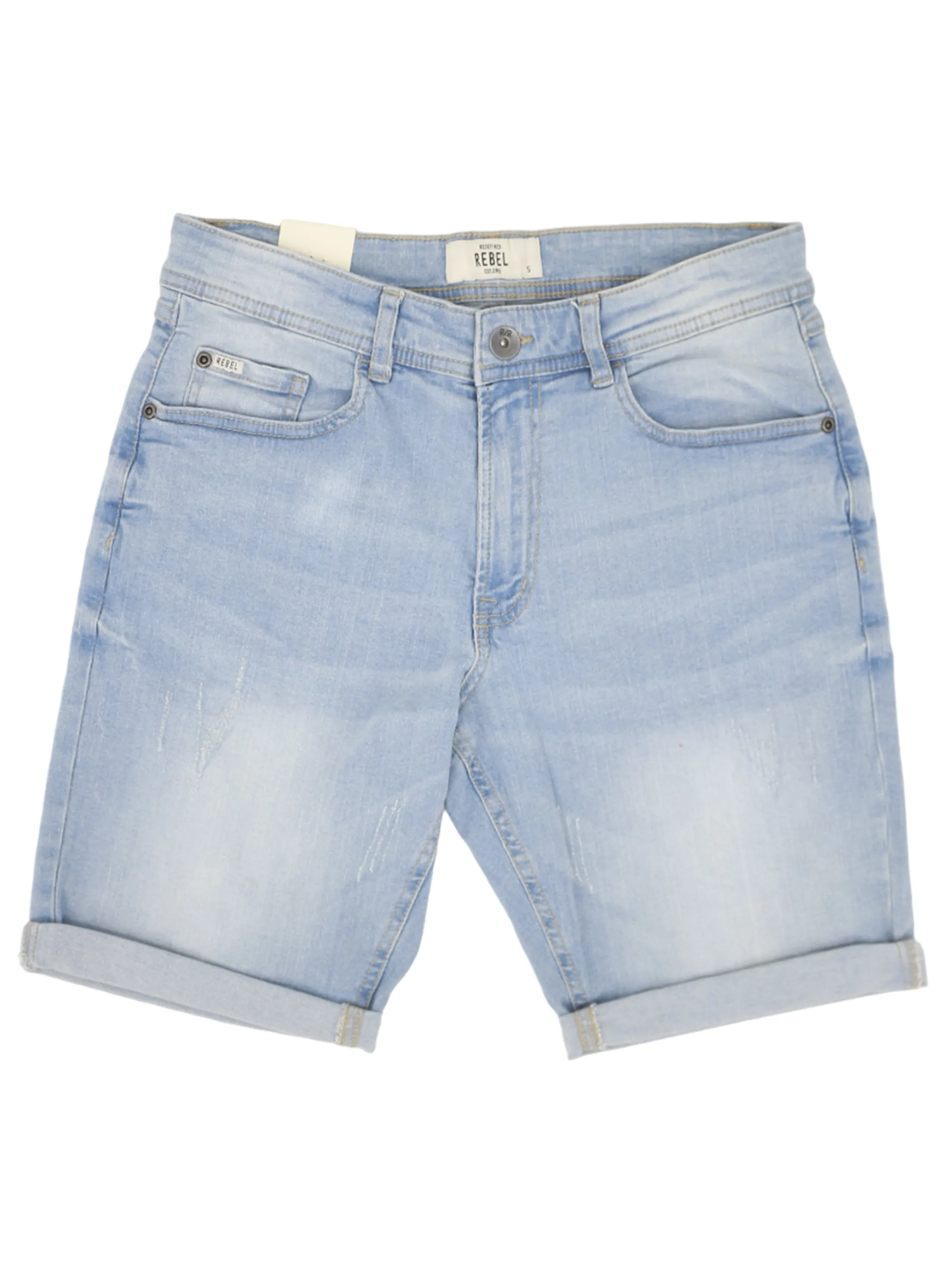 Short en denim lavé pour homme, Bleu clair