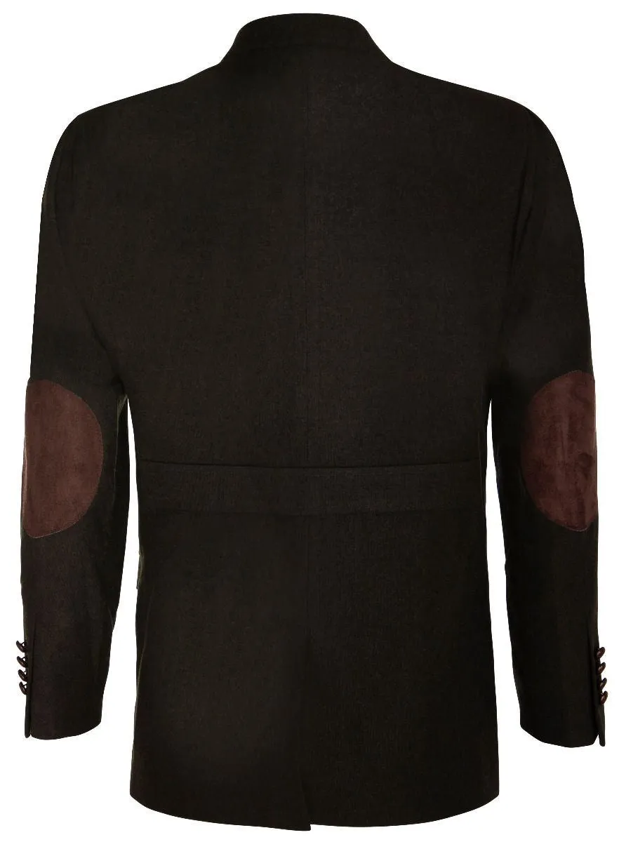 Veste de chasse en tweed de laine pour homme - Veste de sport élégante décontractée avec coudières - Olive