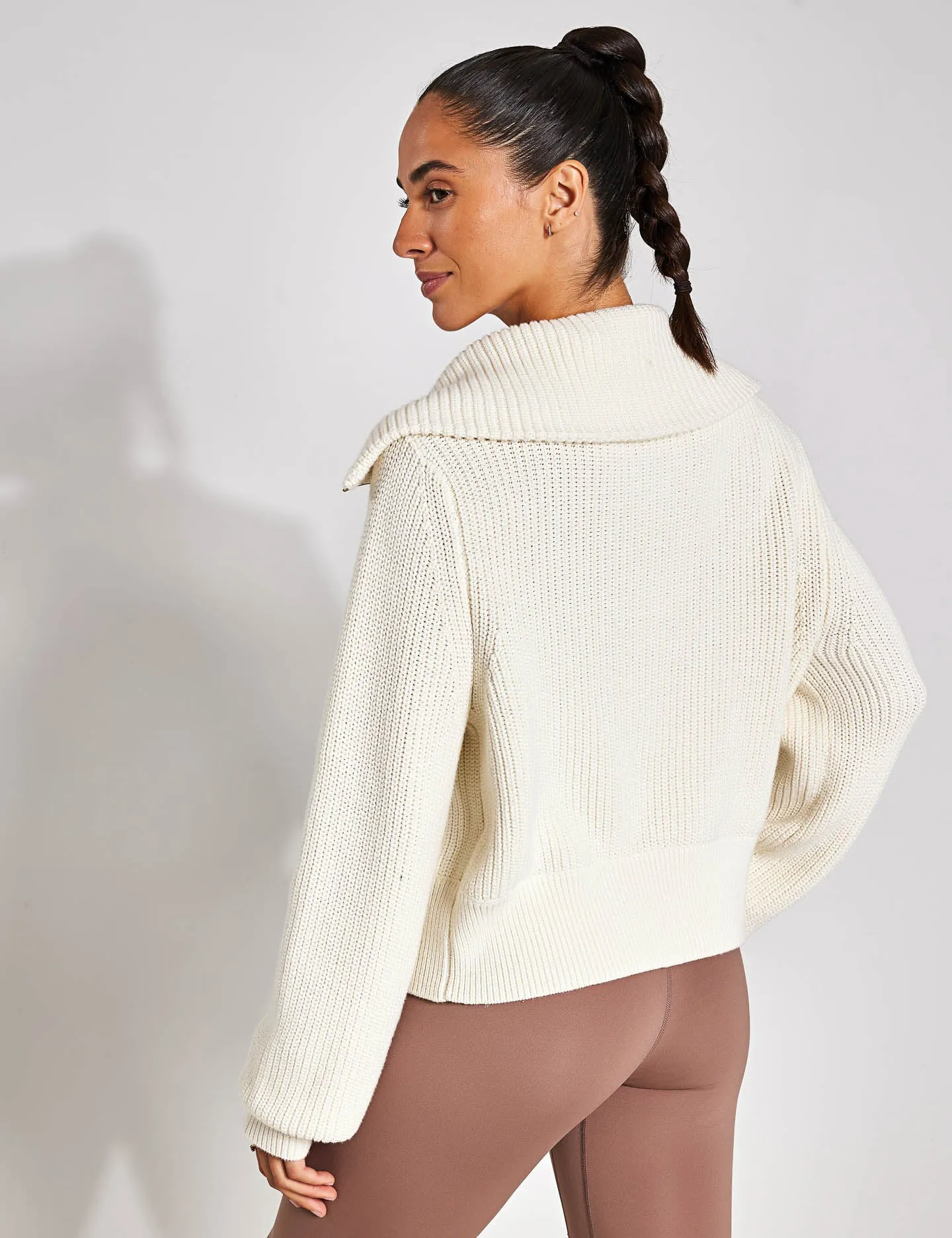 Pull col Mao en maille Mentone - Aigrette