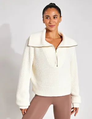 Pull col Mao en maille Mentone - Aigrette
